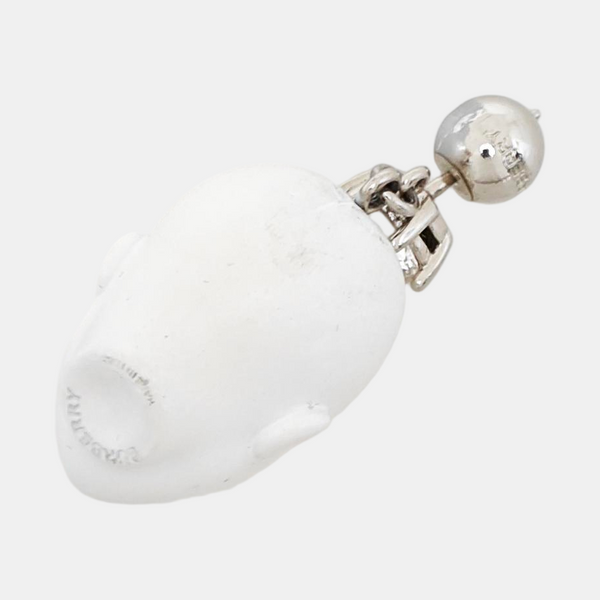 Palladium Plated White Stud Earrings