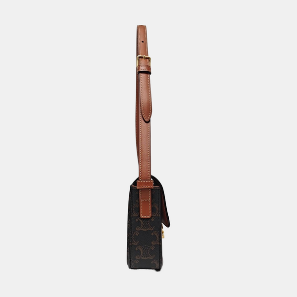 TRIOMPHE Small Coated Canvas Brown