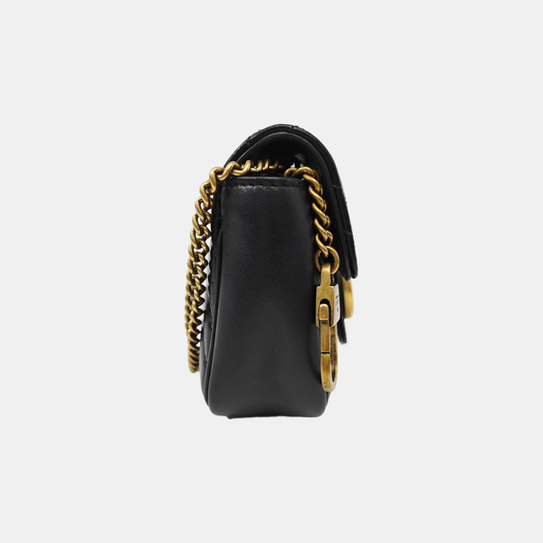 GG Marmont Mini Quilted Calfskin Black