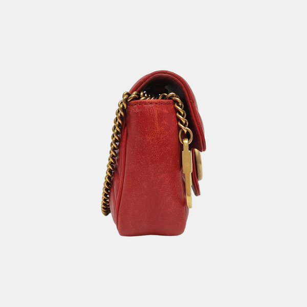 GG Marmont Mini Quilted Calfskin Red