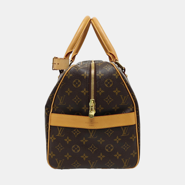 Monogram Coated Canvas Top Handle Bag Brown