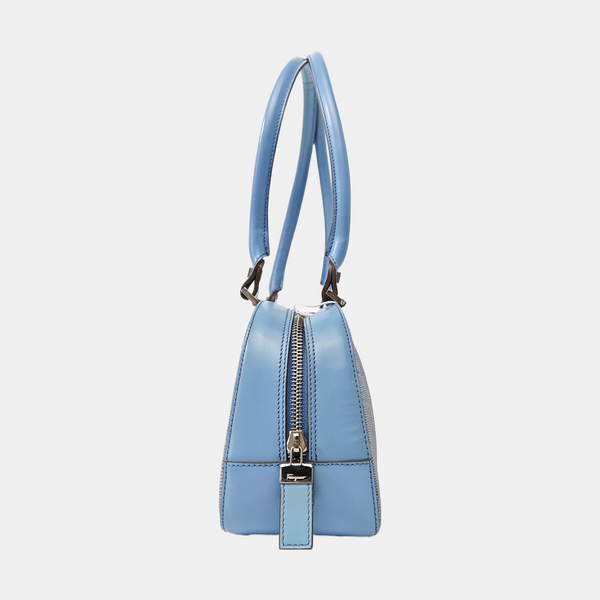 Calfskin Top Handle Bag Blue