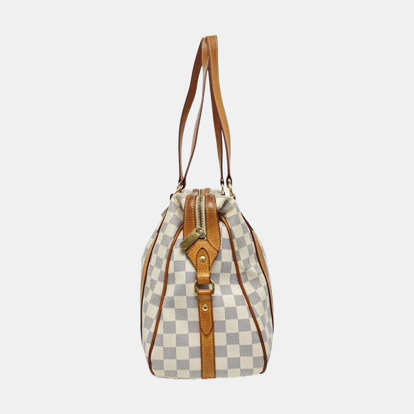 STRESA Damier Azur Coated Canvas White
