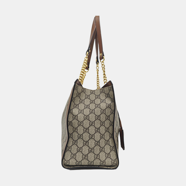 Padlock Medium Monogram Coated Canvas Beige