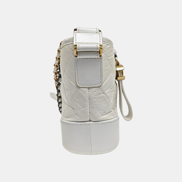 GABRIELLE Small Quilted Calfskin White