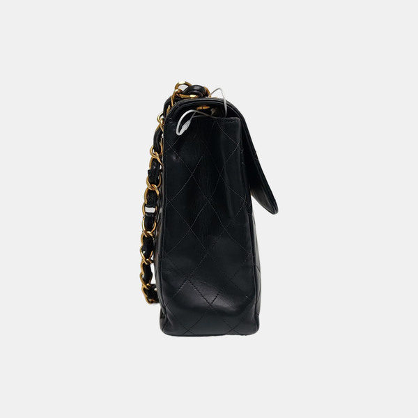 Large Quilted Lambskin Black
