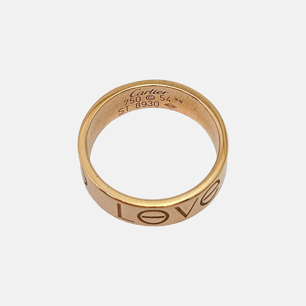 LOVE 18k Rose Gold Ring EU 54
