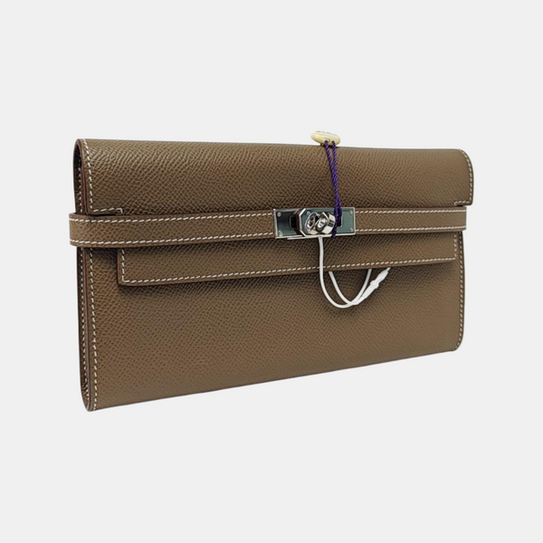 Authenticated pre-owned Kelly Epsom Grey - Clutch at Looply