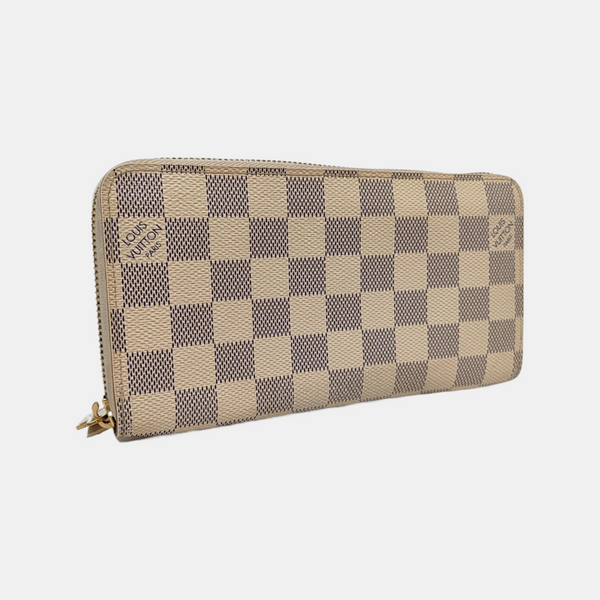 ZIPPY Damier Azur Coated Canvas White Wallet