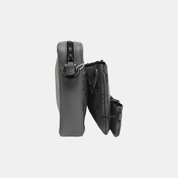 TRIO Monogram Calfskin Gray