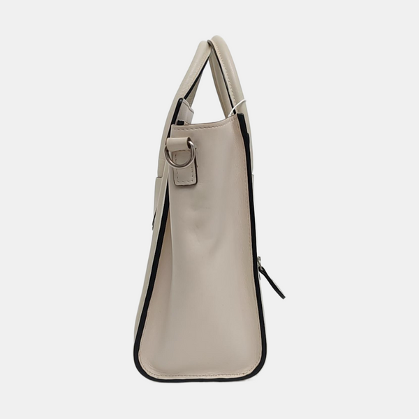 Authenticated pre-owned LUGGAGE Nano Calfskin White - Tote Bag at Looply