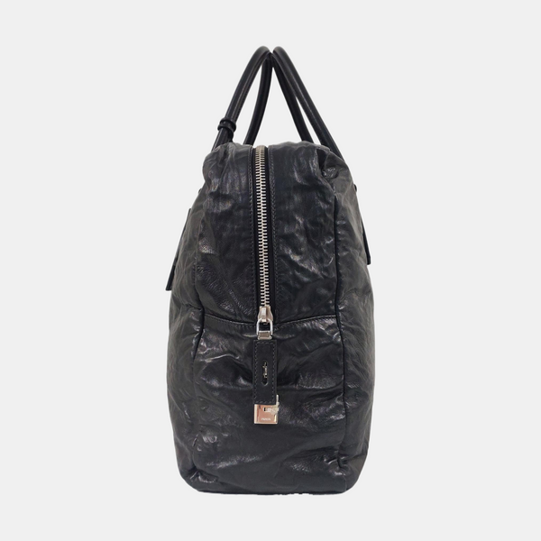 Lambskin Top Handle Bag Black
