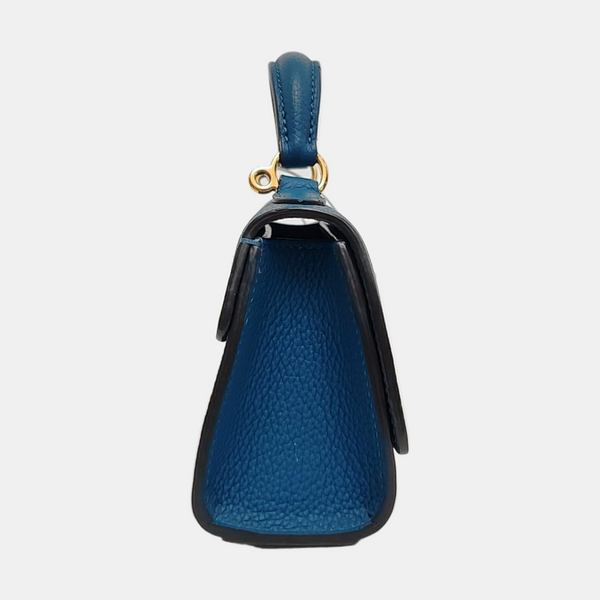 Calfskin Shoulder Bag Mini Blue