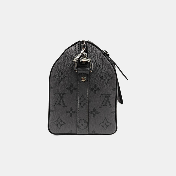 KEEPALL Monogram Coated Canvas Black