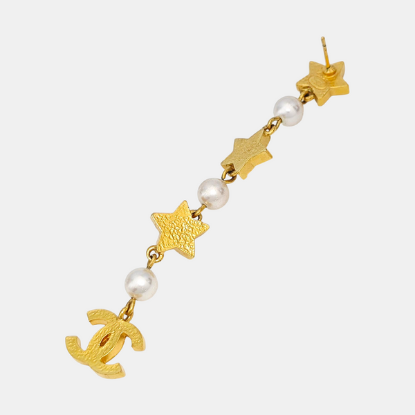 CC Logo Metal Gold Earrings