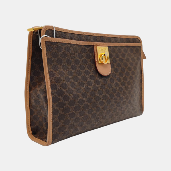 MACADAM CLUTCHES Coated Canvas Brown