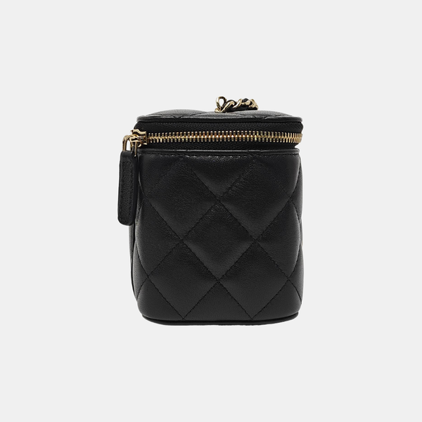 VANITY CASE Small Quilted Lambskin Black