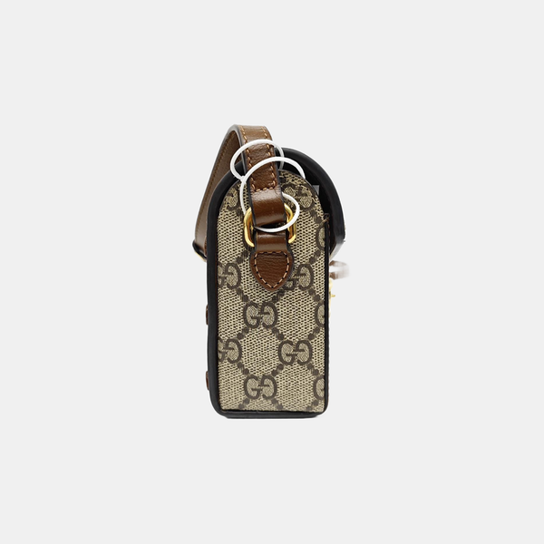 Horsebit 1955 Mini Monogram Coated Canvas Beige