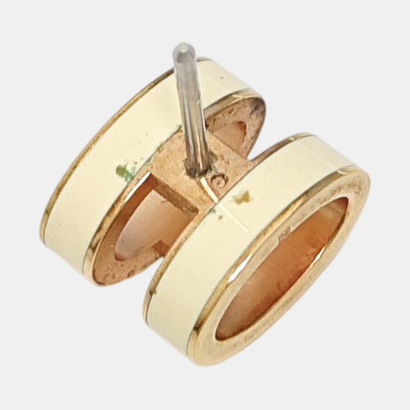 Pop H Metal Rose Gold Stud Earrings