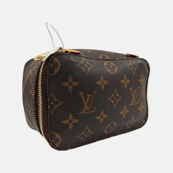 Monogram Coated Canvas Clutch Brown