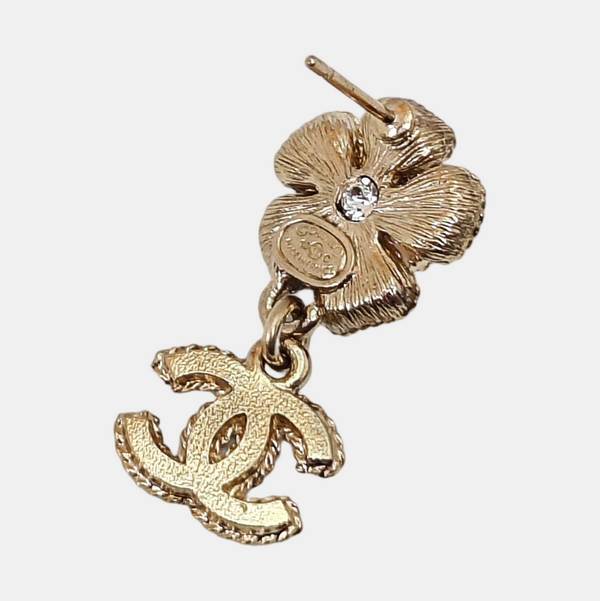 CC Logo Metal Gold Earrings