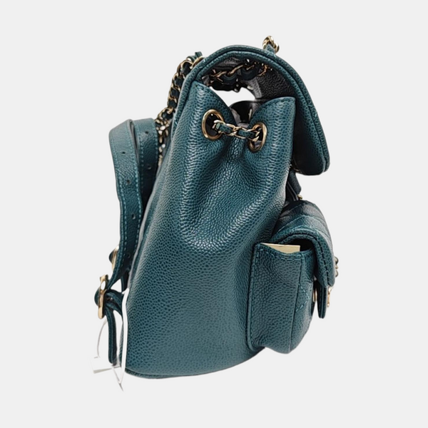 DUMA Small Quilted Grained Calfskin Green