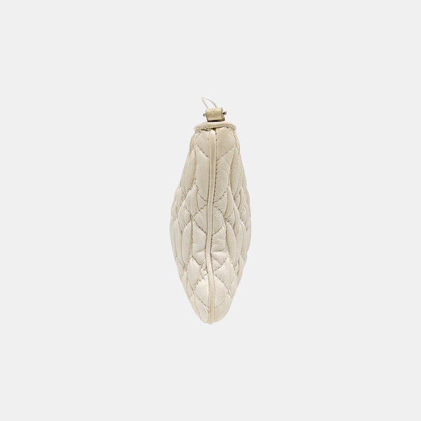 Matelassé Quilted Lambskin White