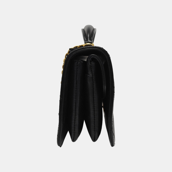 Quilted Grained Calfskin Mini Black