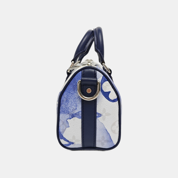 Authenticated pre-owned KEEPALL Nano Monogram Coated Canvas Blue - Shoulder Bag at Looply