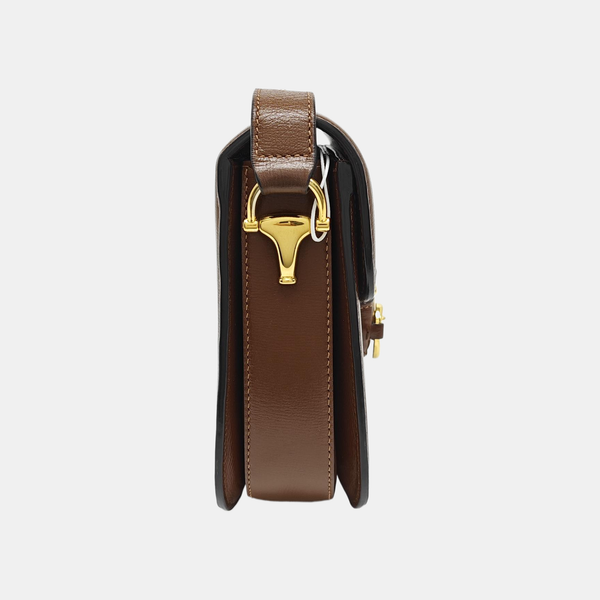 Horsebit 1955 Medium Monogram Coated Canvas Beige