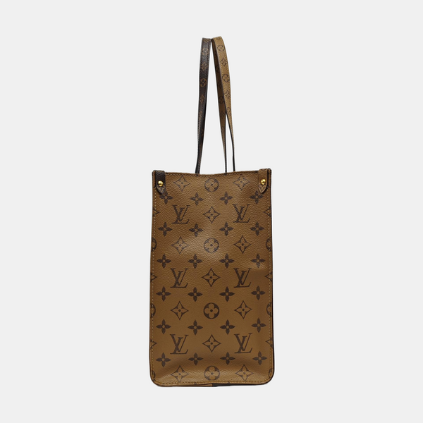 Authenticated pre-owned ONTHEGO MM Monogram Coated Canvas Brown - Tote Bag at Looply