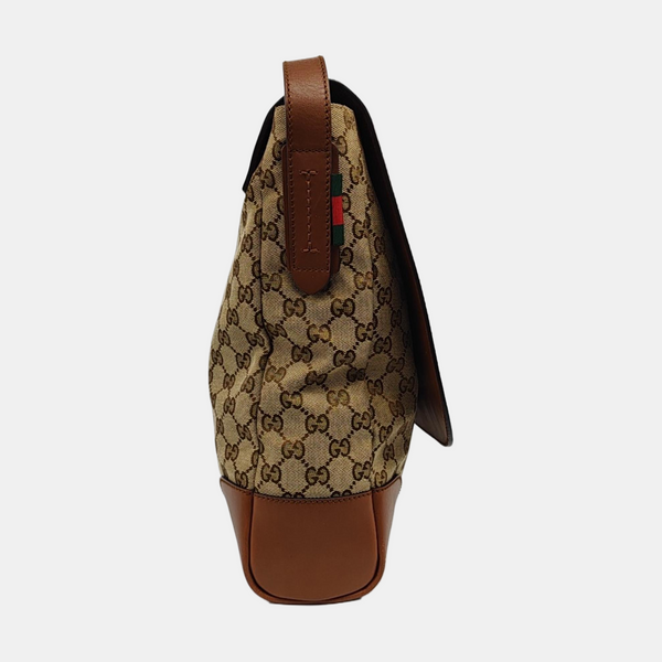 Monogram Canvas Shoulder Bag Brown