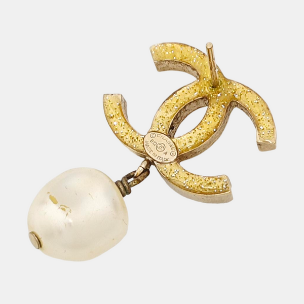 CC Logo Metal Gold Earrings