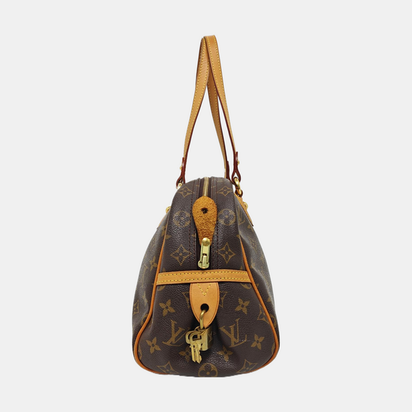 MONTORGUEI PM Monogram Coated Canvas Brown