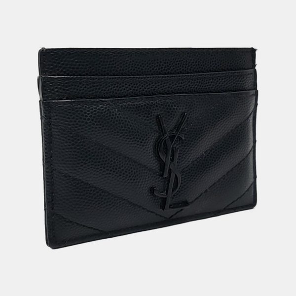 MONOGRAM Quilted Calfskin Black Card Holder