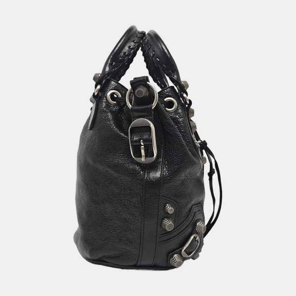Pompon Bag Calfskin Black