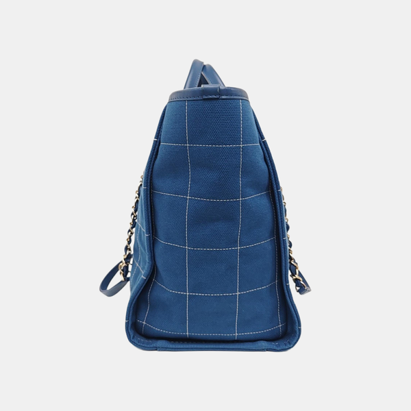 DEAUVILLE Large Quilted Canvas Blue