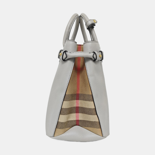 The Banner Medium Calfskin Gray