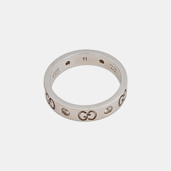 Icon 18k White Gold Silver Ring HK 11