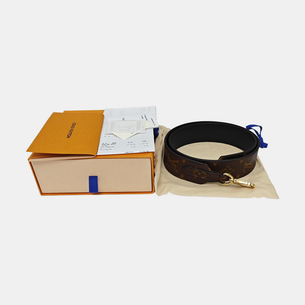 Monogram Coated Canvas Bag Strap Brown
