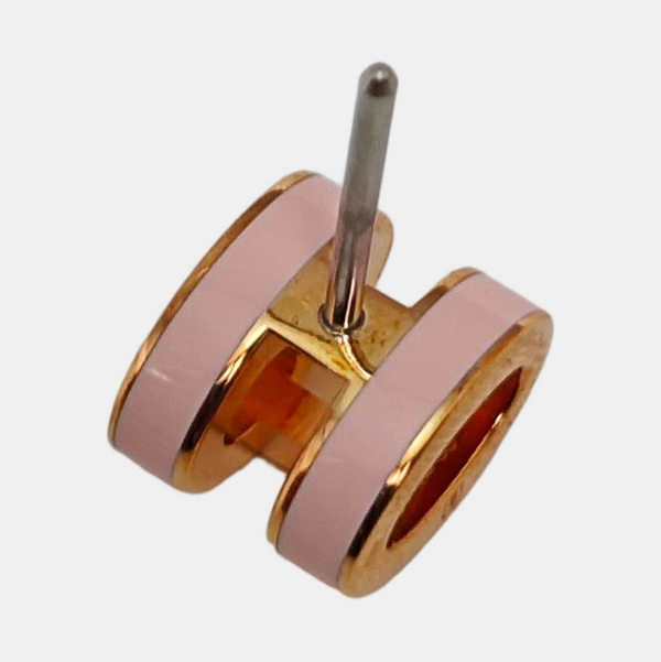 Pop H Metal Red Stud Earrings