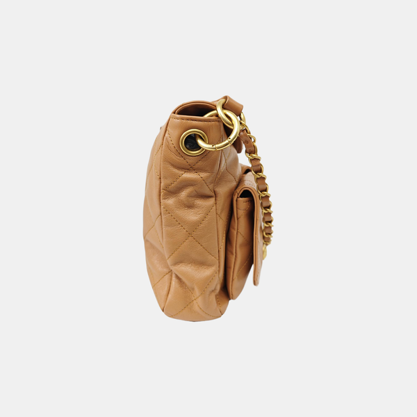 Suppletwins Small Quilted Calfskin Brown