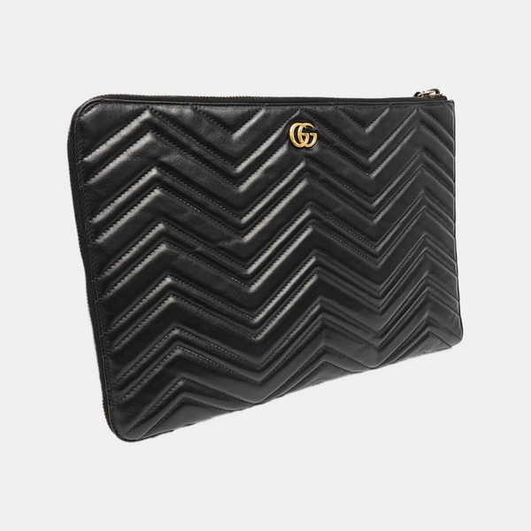 GG Marmont Large Quilted Leather Black