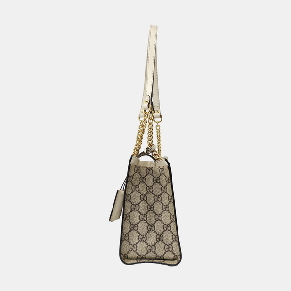 Padlock Small Monogram Coated Canvas Beige