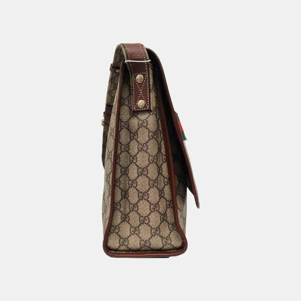 GG Messenger Monogram Coated Canvas Beige