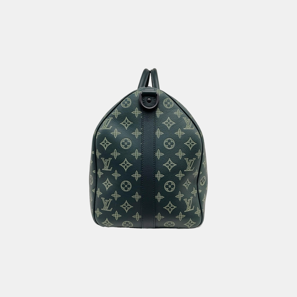 KEEPALL 50 Monogram Calfskin Green