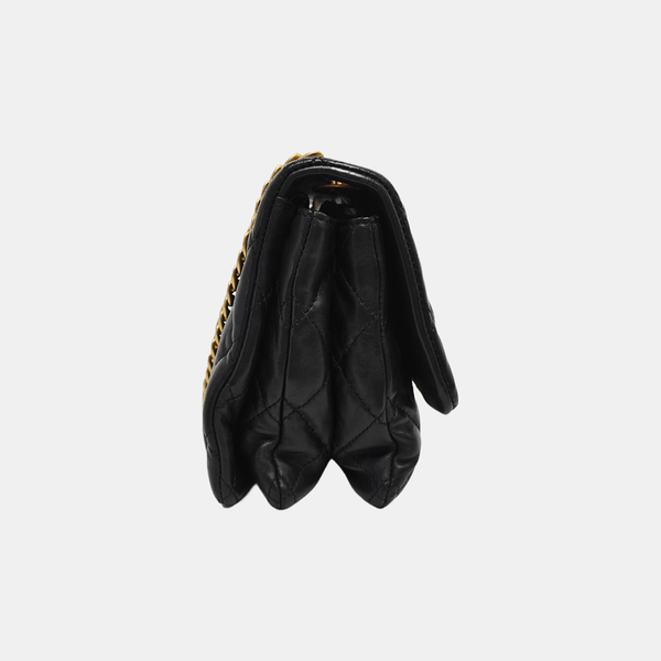 Quilted Lambskin Shoulder Bag Small Black