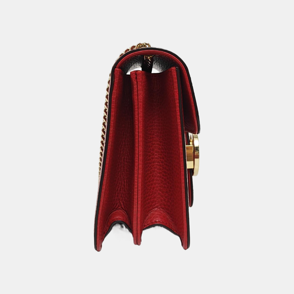 Interlocking G Small Calfskin Red