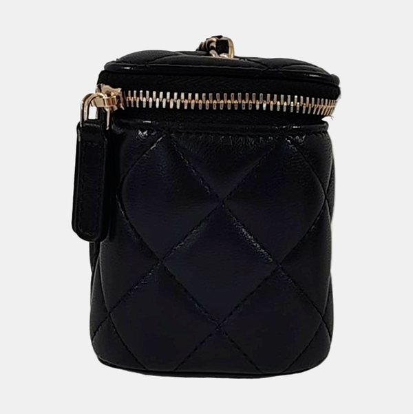 Authenticated pre-owned VANITY CASE Small Quilted Lambskin Black - Shoulder Bag at Looply