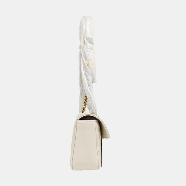 GG Marmont Small Quilted Calfskin White